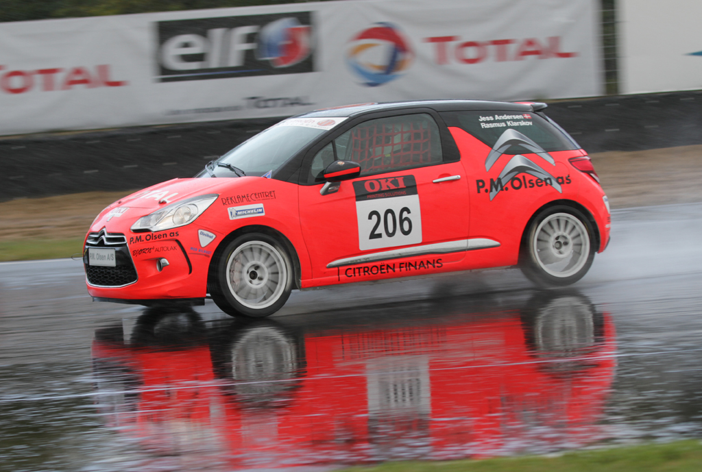 Rasmus Klarskov var hurtigst i regnen
(Foto: Motorsporten.dk)
